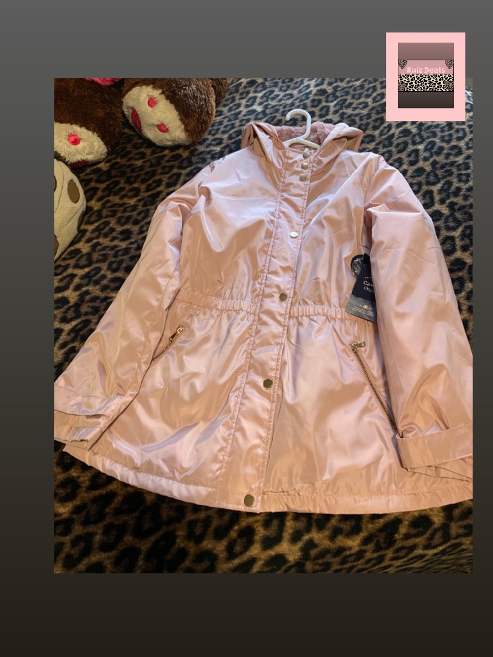Cavalini Mauve Blush Pink Hooded Utility Jacket with Zip Pockets
